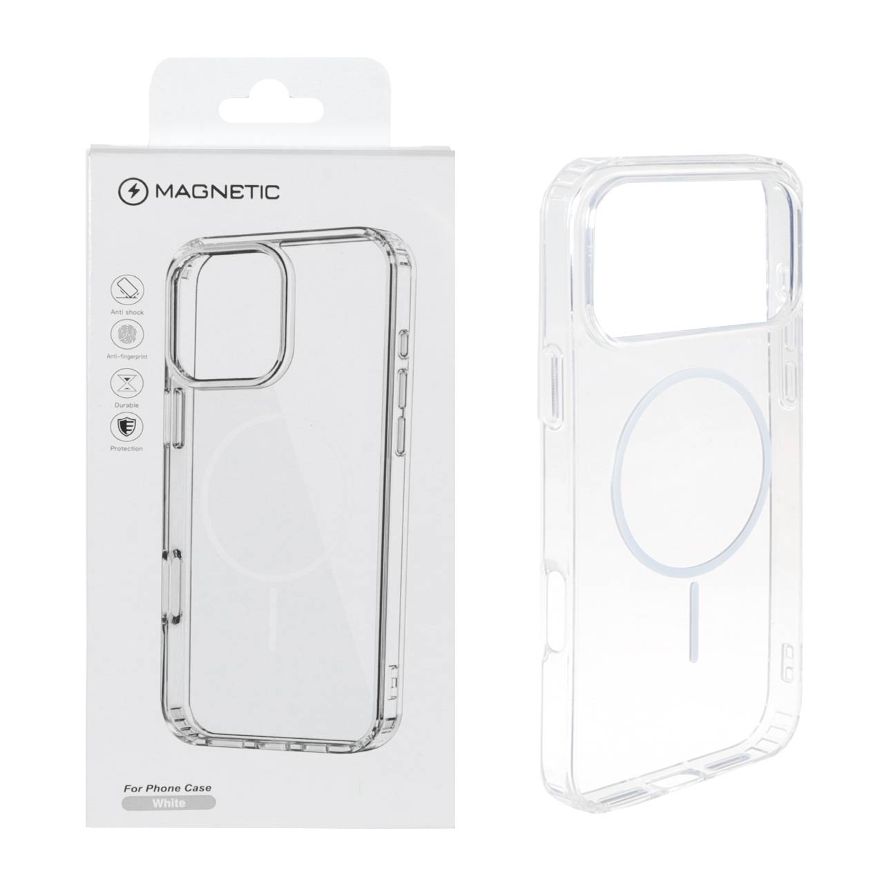 قاب اورجینال Magnetic دور ژله ای MagSafe مدل Apple iPhone 17 Pro Max - سفید