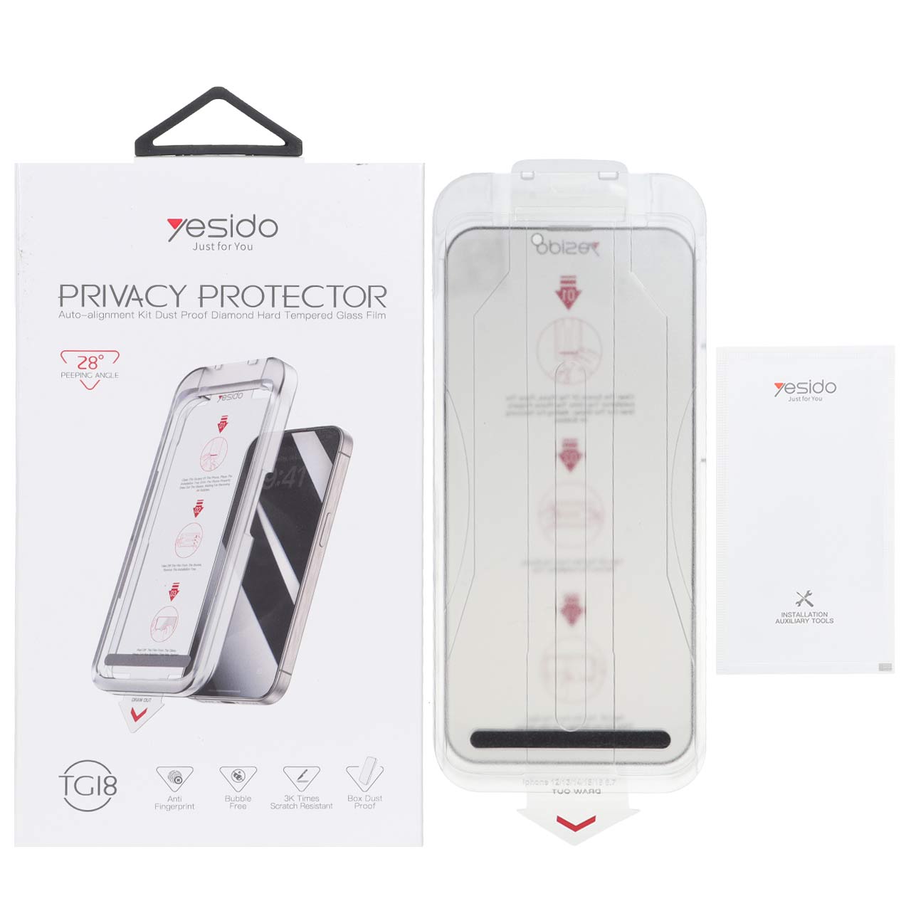 محافظ صفحه نمایش حریم خصوصی Yesido مدل Magic Glass Box TG18 مناسب آیفون 13 پرو مکس و 14 پلاس
