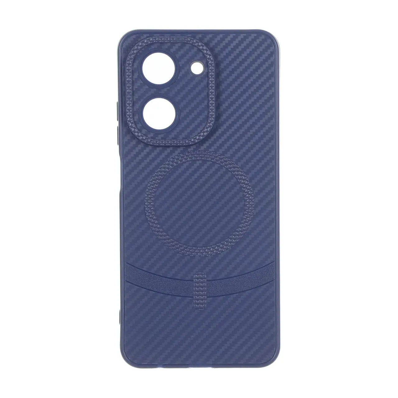 قاب هاشور لنز برجسته طرح مگ سیف سوزنی Xiaomi Redmi A5 / Poco C71 - سرمه ای