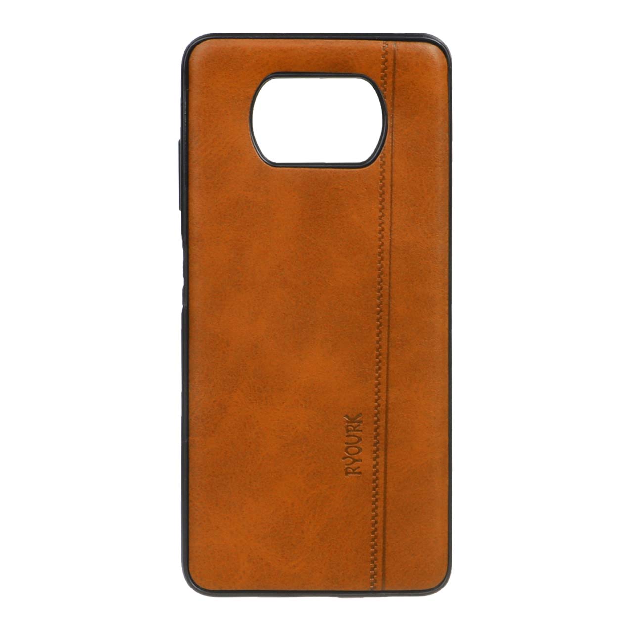 قاب طرح چرم RYOURK عسلی مناسب برای شیائومی پوکو X3 / پوکو X3 پرو / پوکو X3 NFC