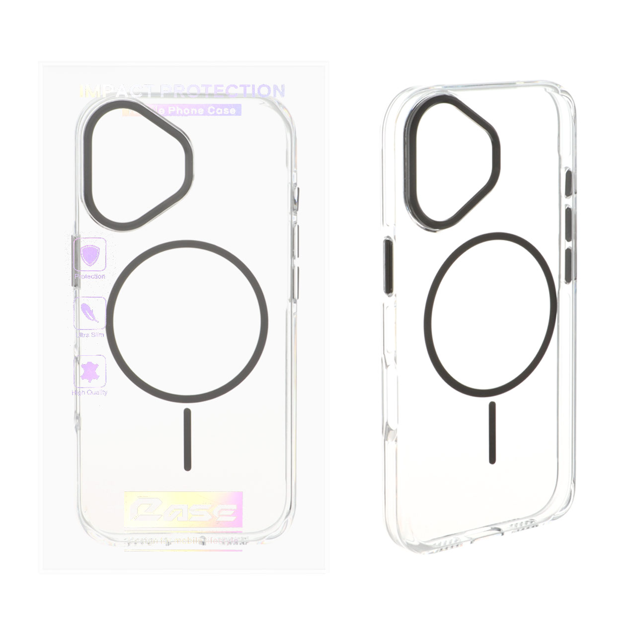 قاب Creative Case کریستالی MagSafe با محافظ لنز مشکی برای آیفون 17