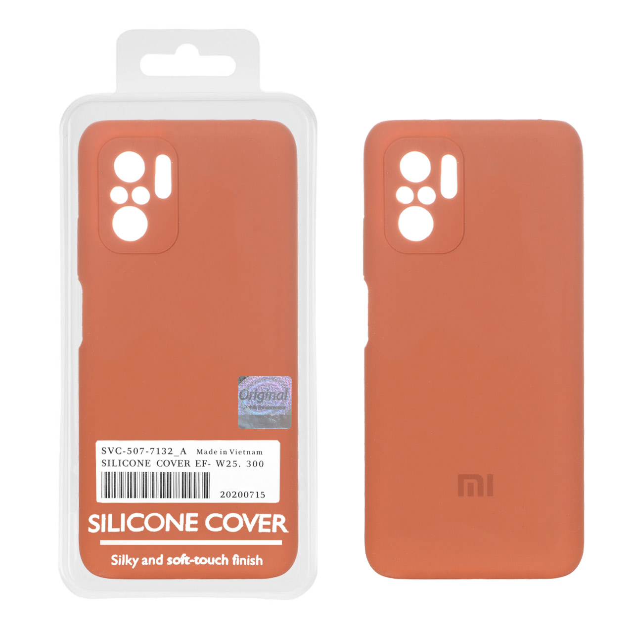 قاب سیلیکونی پاک کنی اورجینال Master Quality مدل Xiaomi Redmi Note 10 4G / Redmi Note 10S / Poco M5S - قهوه ای روشن (پک دار)