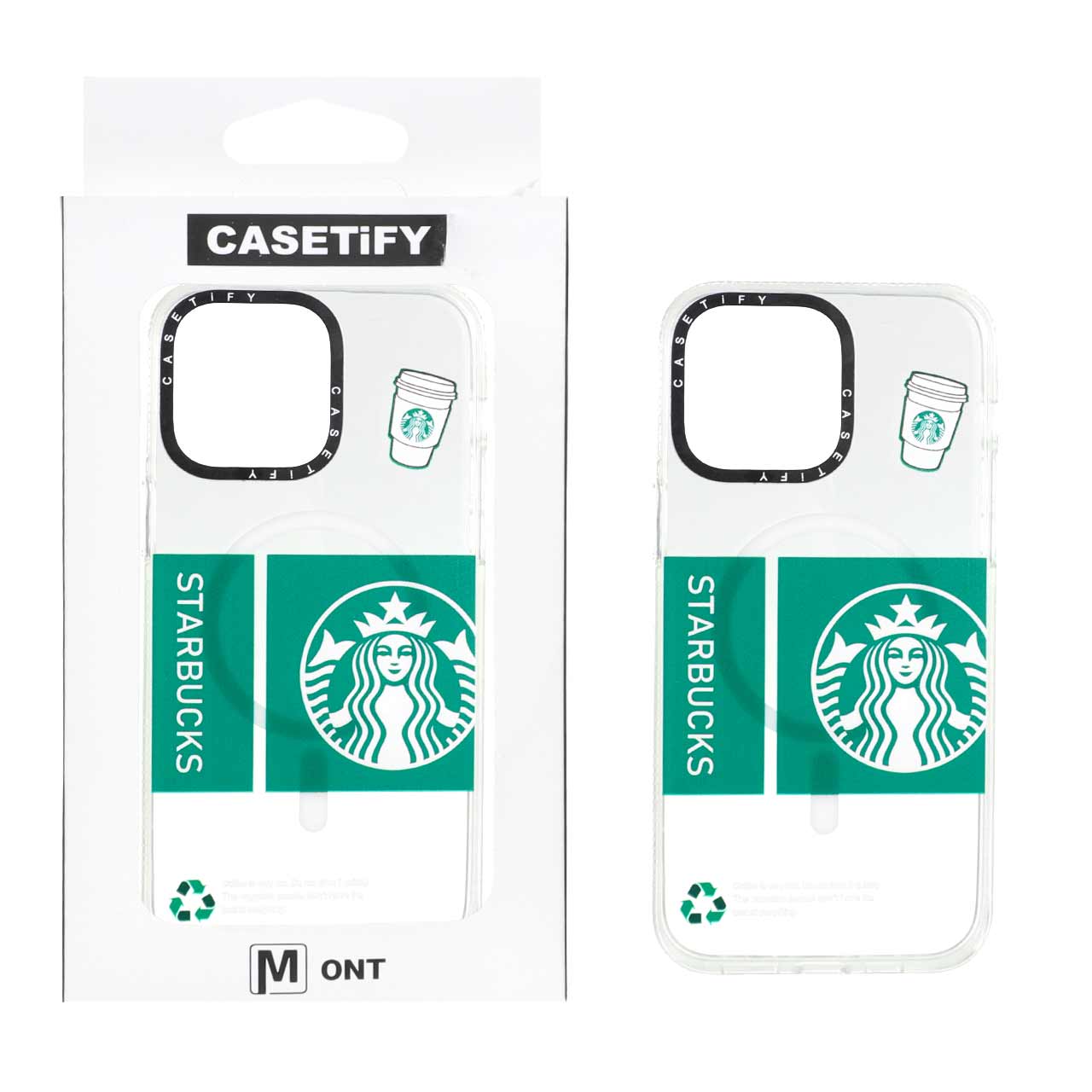 قاب مگ سیف Casetify شفاف طرح استارباکس مناسب برای آیفون 14 پرو مکس
