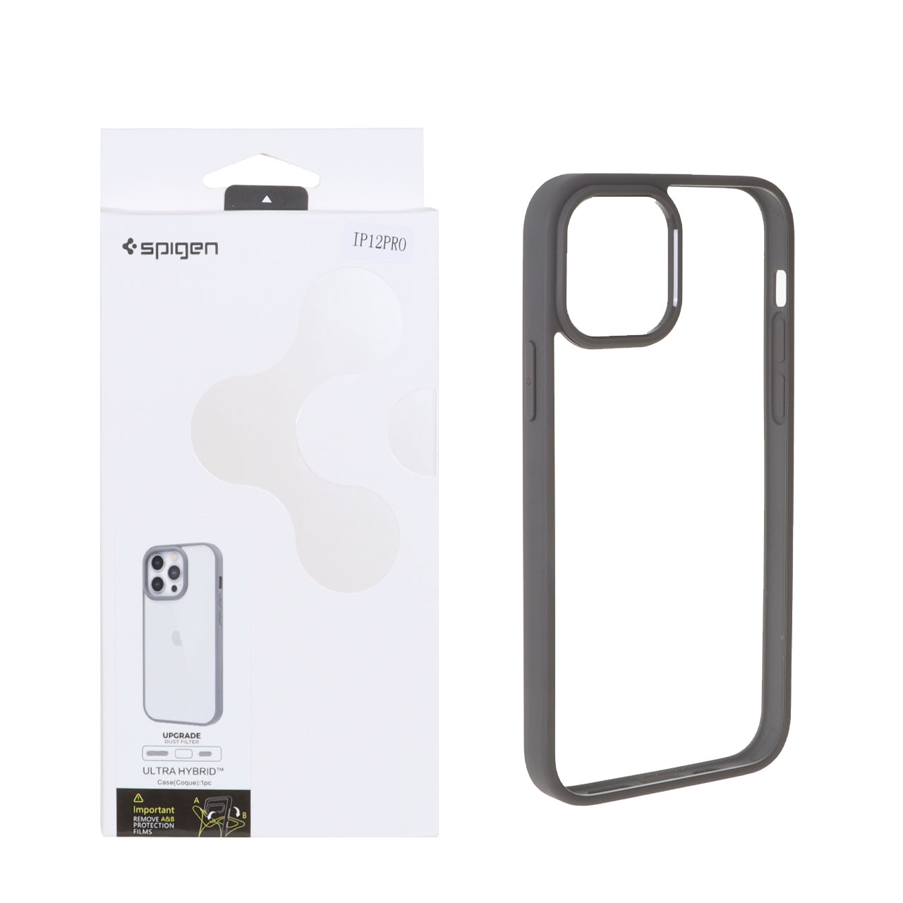 قاب اورجینال Spigen مدل Ultra Hybrid با توری اسپیکر فلزی مناسب برای آیفون 12 پرو و آیفون 12 - طوسی
