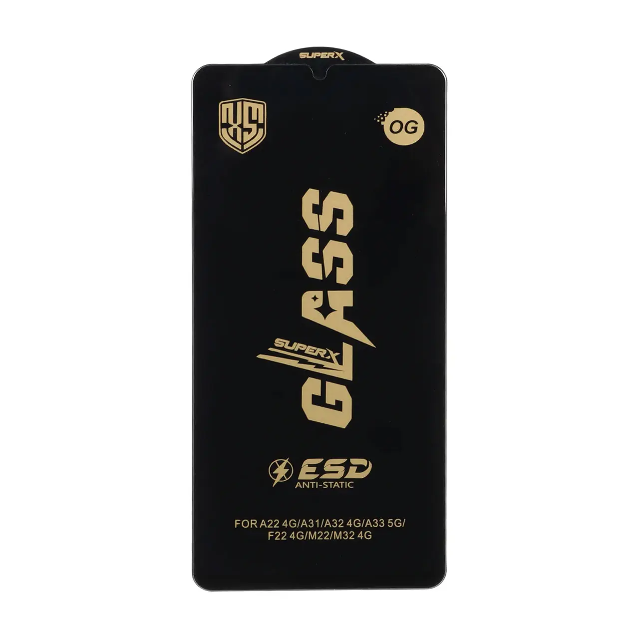 محافظ صفحه نمایش شیشه ای درجه یک Full Cover Super X OG - ESD OVOG مدل Samsung Galaxy A31 / A32 4G / A33 5G / A22 4G / F22 4G / M22 / M32 4G