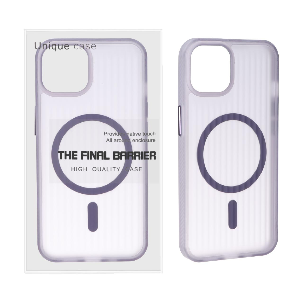 قاب اورجینال Unique Case کرکره ای مات MagSafe مدل Apple iPhone 13 / iPhone 14 - بنفش (پک دار)