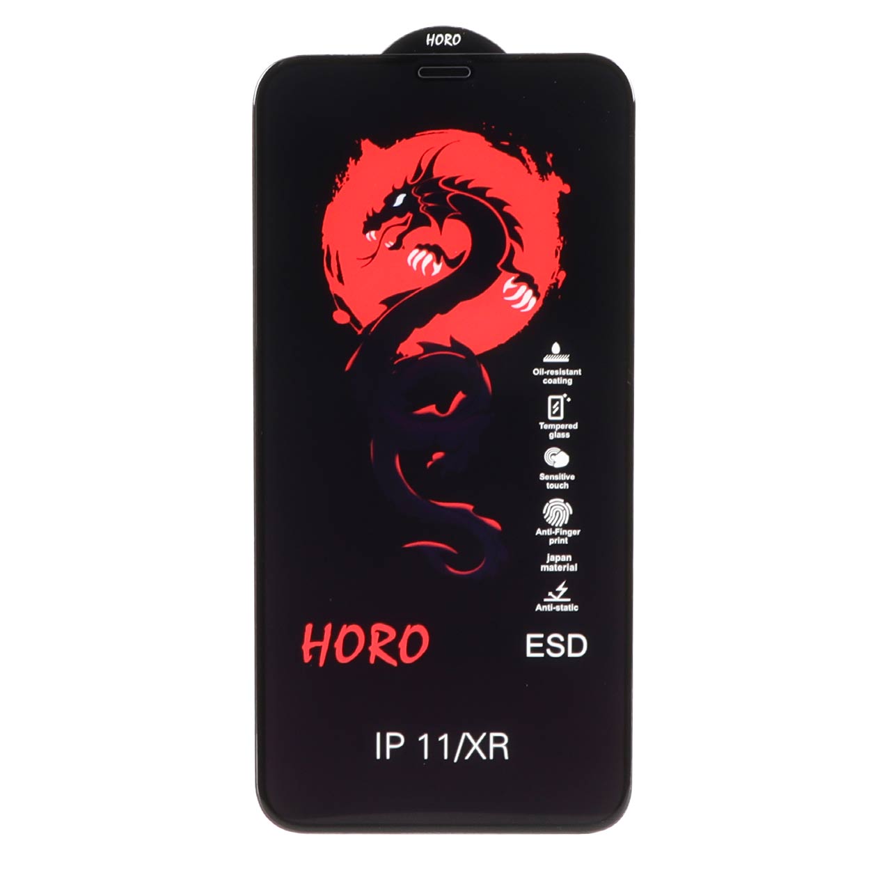 گلس محافظ صفحه نمایش شیشه ای فول کاور ESD Horo مناسب برای آیفون 11 و آیفون XR