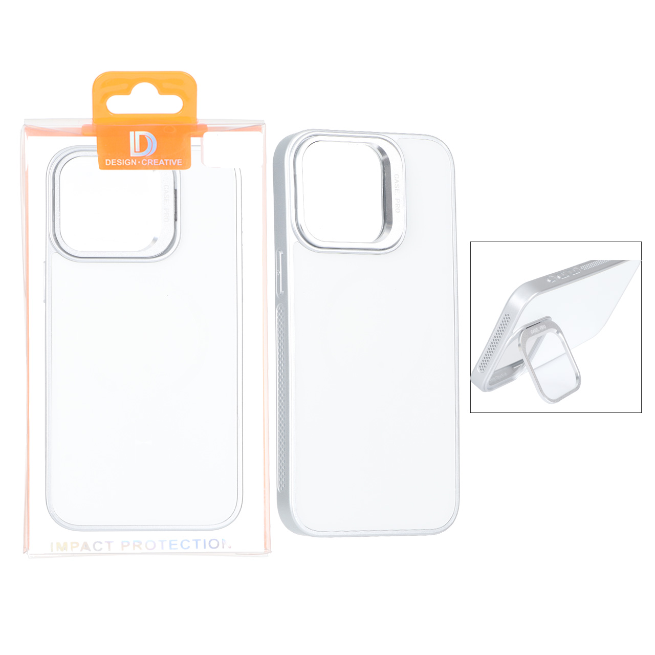 قاب اورجینال PVD Case Pro استندشو MagSafe مدل Apple iPhone 15 Pro Max - نقره ای (پک دار)