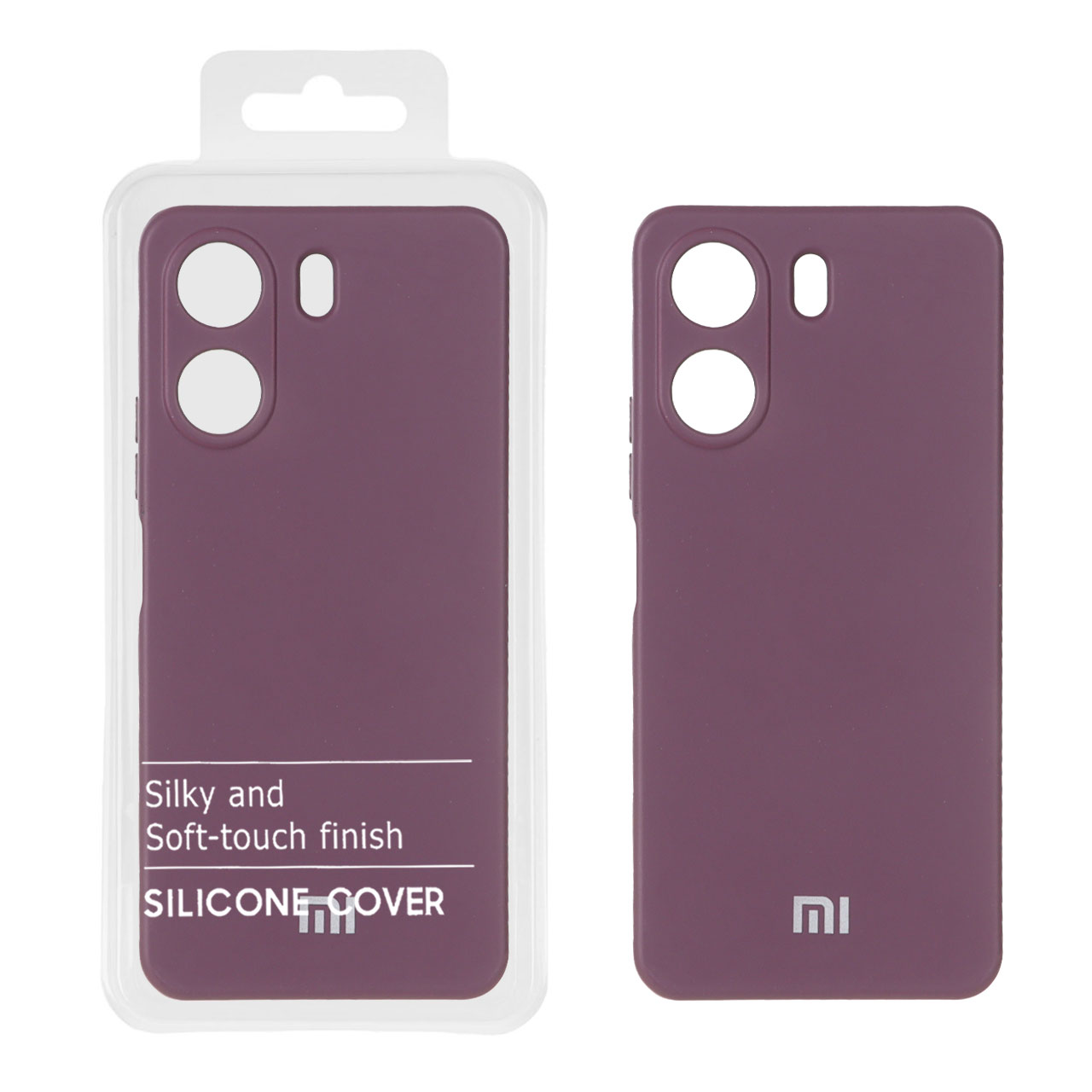 قاب نیو سیلیکون محافظ لنزدار RFF مناسب برای شیائومی Redmi 13C و Poco C65 رنگ بادمجانی