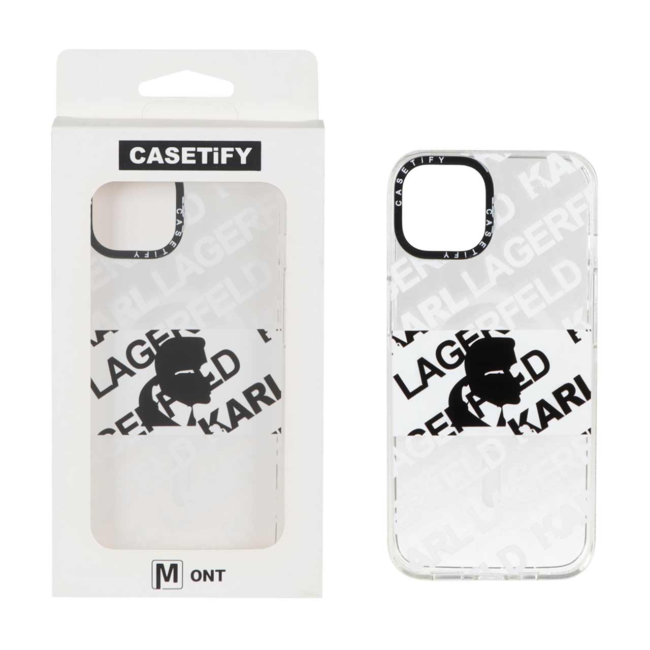قاب طرح کارل لاگرفلد مگ‌سیف شفاف Casetify مناسب برای آیفون 13 و آیفون 14