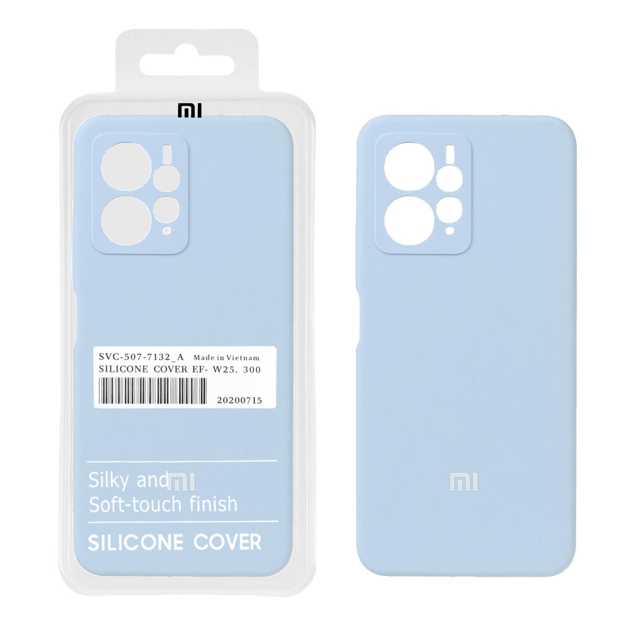 قاب سیلیکونی پاک کنی اورجینال درجه یک Xiaomi Redmi Note 12 4G - آبی آسمانی (پک دار)
