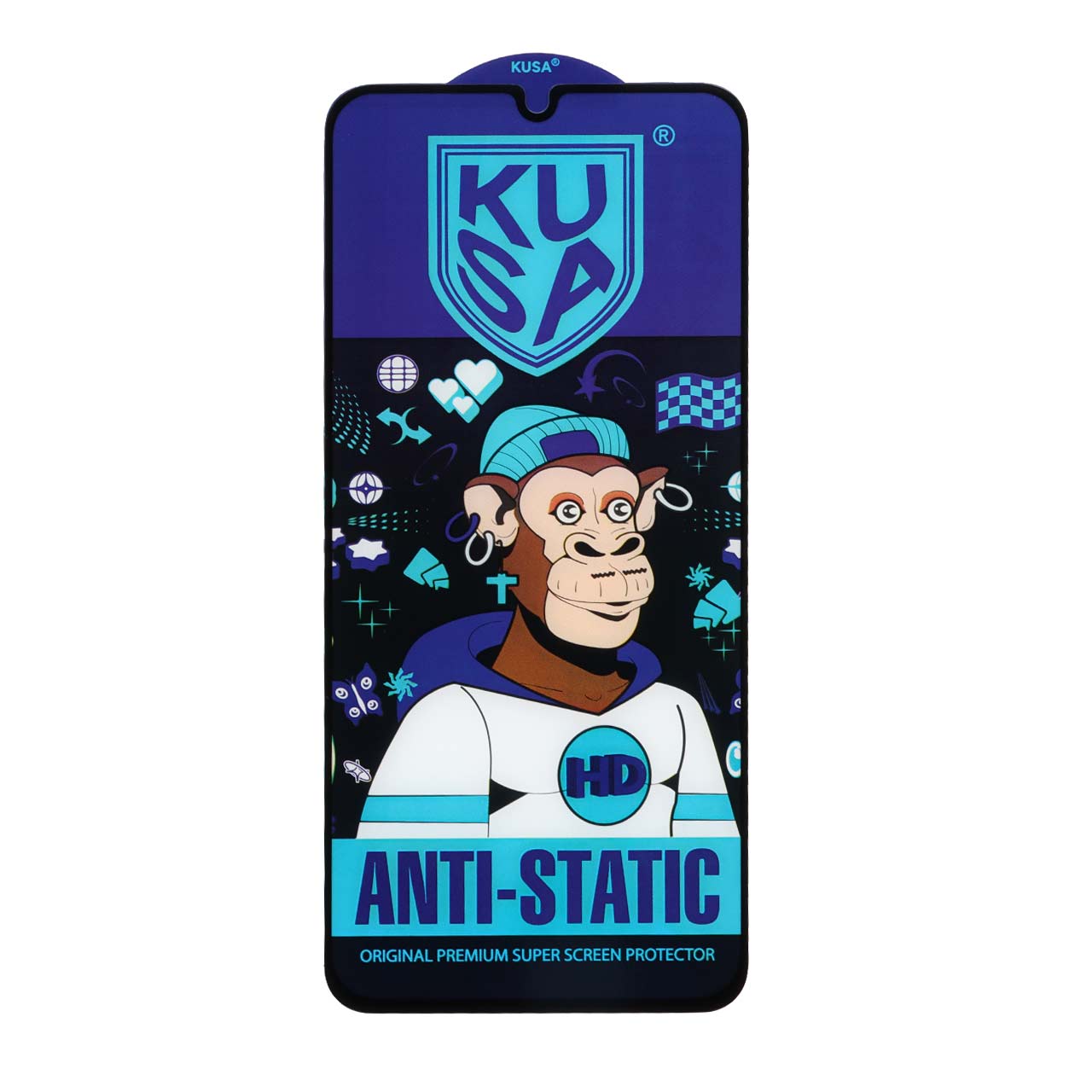 محافظ صفحه نمایش شیشه ای Full Cover Kusa- Anti Static مدل Samsung A15 / A25 / A24 / M34 / F34 - مشکی (بدون پک)