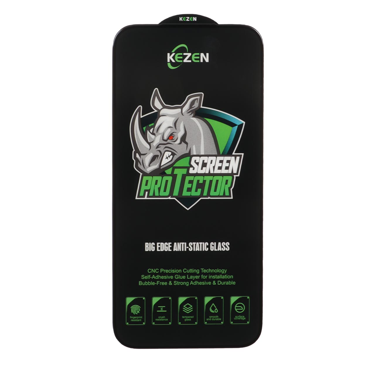 محافظ صفحه نمایش شیشه ای فول کاور Kezen Anti Static Big Edge مناسب برای آیفون ۱۷ پرو