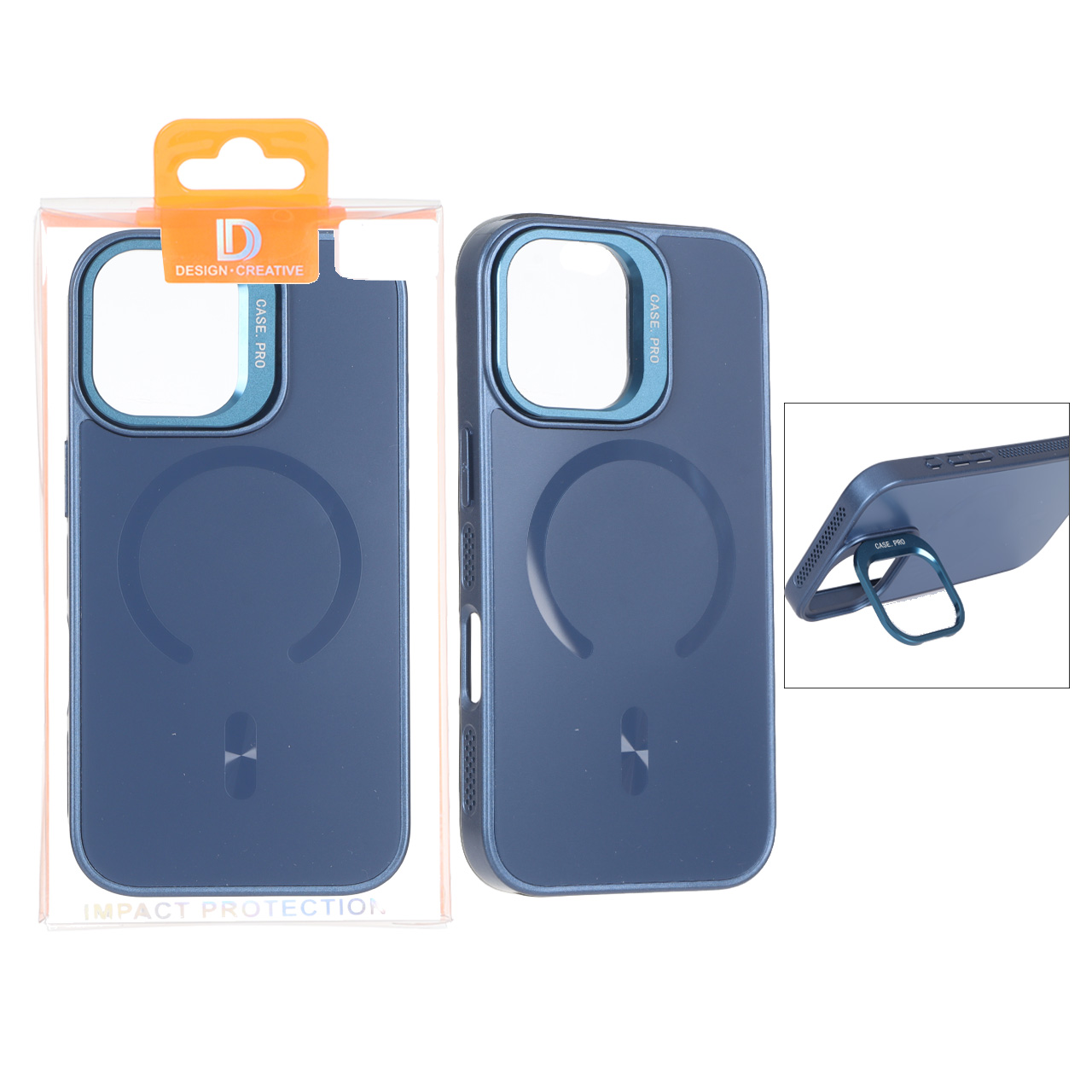 قاب اورجینال PVD Case Pro استندشو MagSafe مدل Apple iPhone 17 - سرمه ای (پک دار)