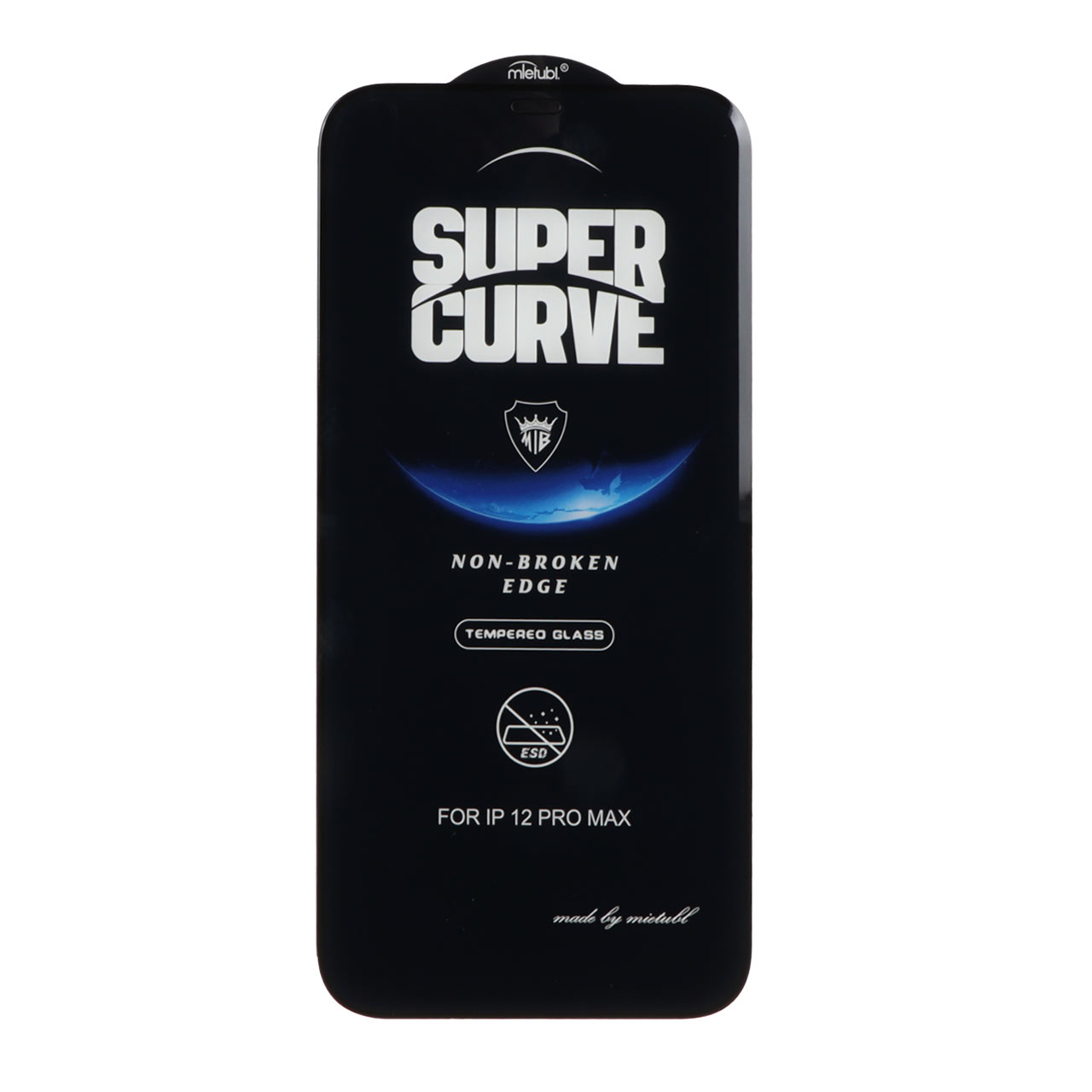 محافظ صفحه نمایش شیشه ای فول کاور Mietubl مدل SUPER CURVE NTC مناسب برای آیفون ۱۲ پرو مکس