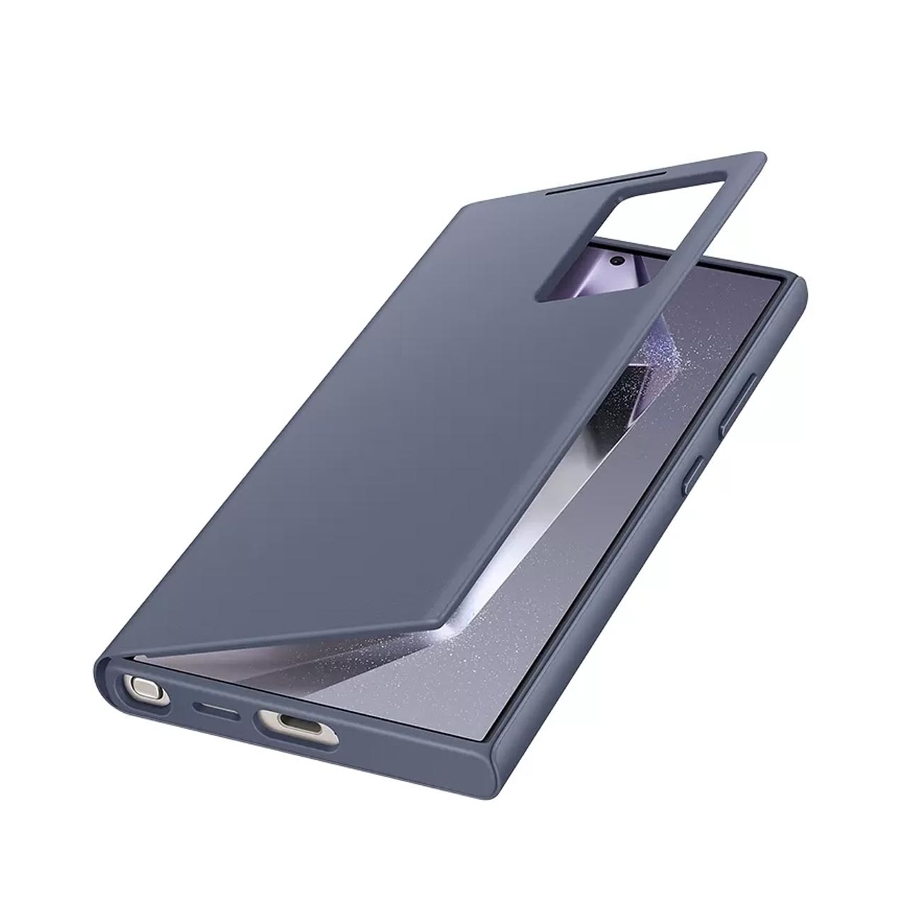 کیف هوشمند اورجینال سامسونگ Smart View Wallet Case طوسی مناسب برای گلکسی S24 اولترا