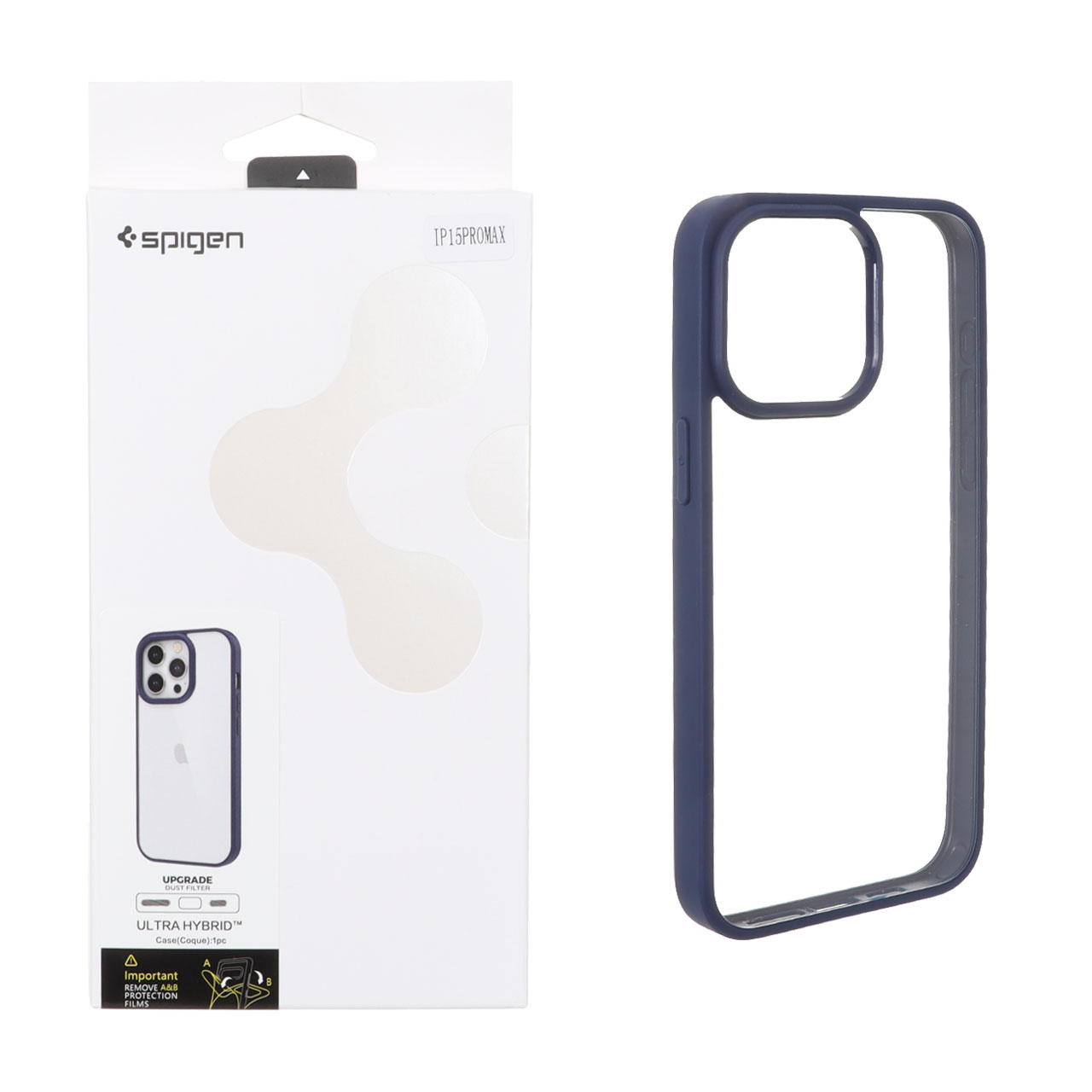 قاب اورجینال Spigen مدل Ultra Hybrid با توری اسپیکر فلزی مناسب برای آیفون ۱۵ پرو مکس - سرمه ای