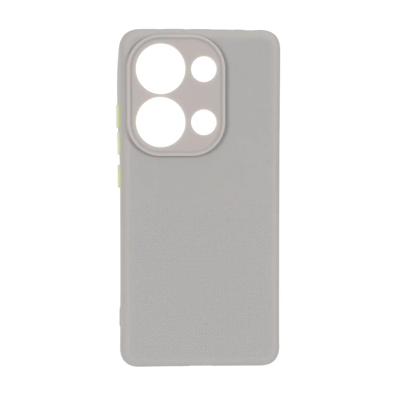 قاب سوزنی دکمه رنگی محافظ لنزدار Xiaomi Redmi Note 14S / Note 13 Pro 4G / Poco M6 Pro 4G - طوسی
