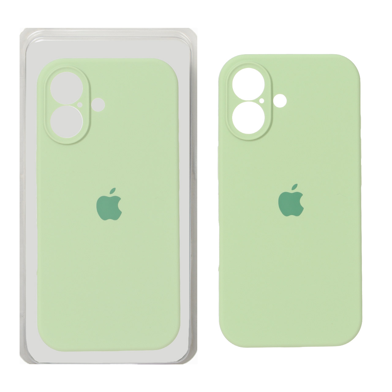 قاب سیلیکونی اورجینال محافظ لنزدار Apple iPhone 17 - سبز مغز پسته ای