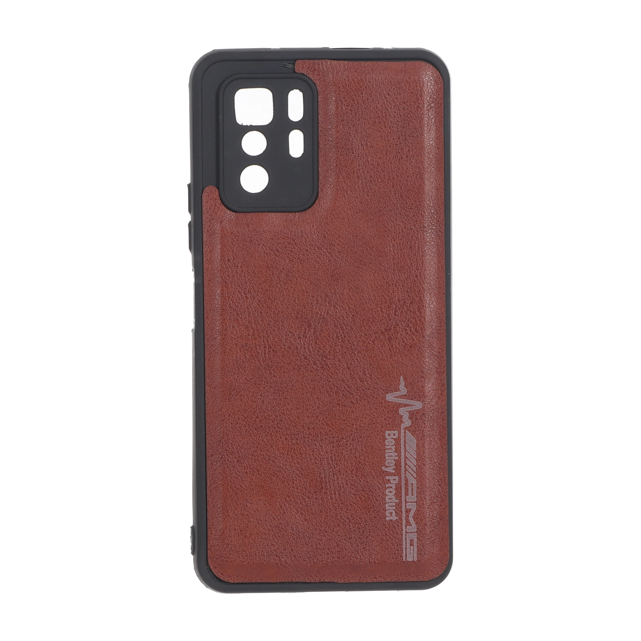قاب طرح چرم AMG محافظ لنزدار Xiaomi Redmi Note 10 Pro 5G / Poco X3 GT - قهوه ای