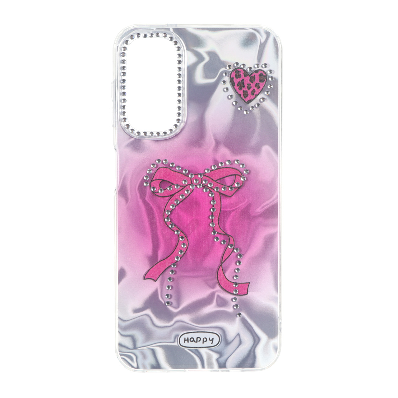 قاب Silver Cloud طرح پاپیون نگین دار مناسب برای سامسونگ گلکسی A14 - سرخابی