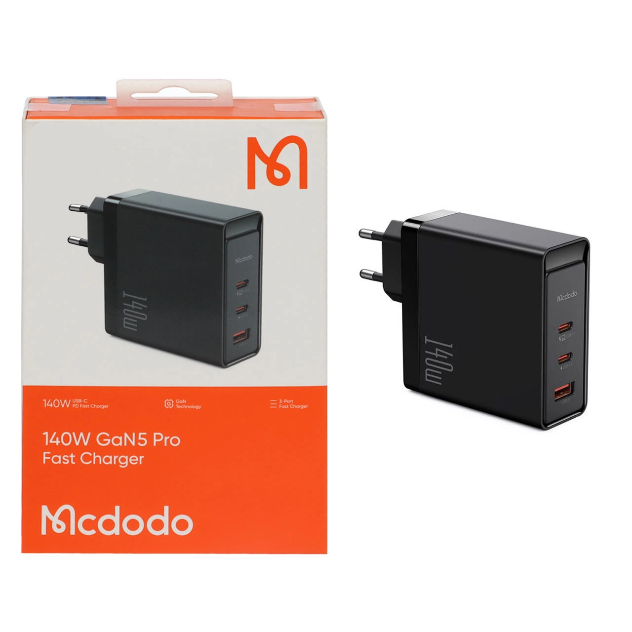 شارژر دیواری فست سه پورت Mcdodo مدل CH-2911 140W - مشکی