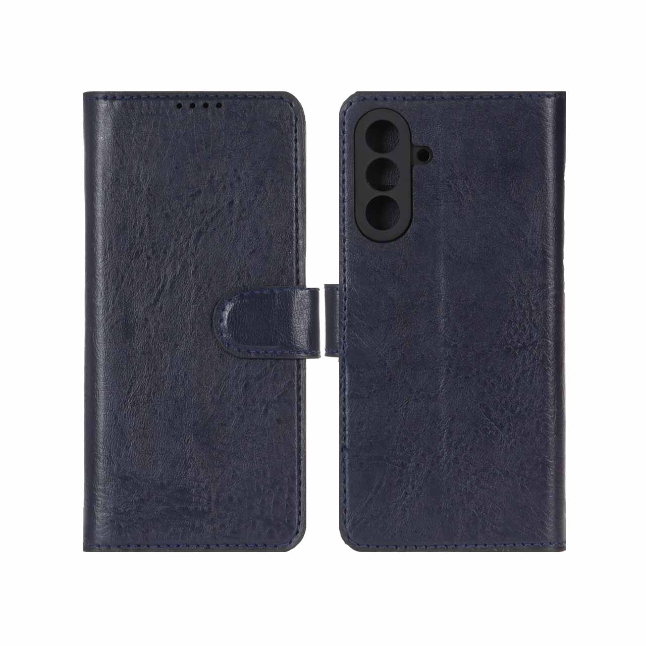 کیف موبایل چرمی مگنتی محافظ لنزدار Samsung Galaxy A17 / A26 - سرمه ای