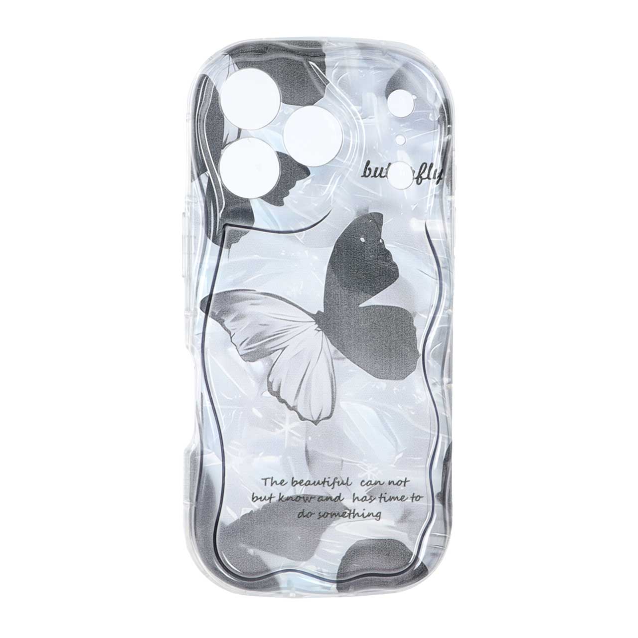 قاب ژله‌ای کنگره‌ای طرح پروانه Black Design برای Apple iPhone 17 Pro