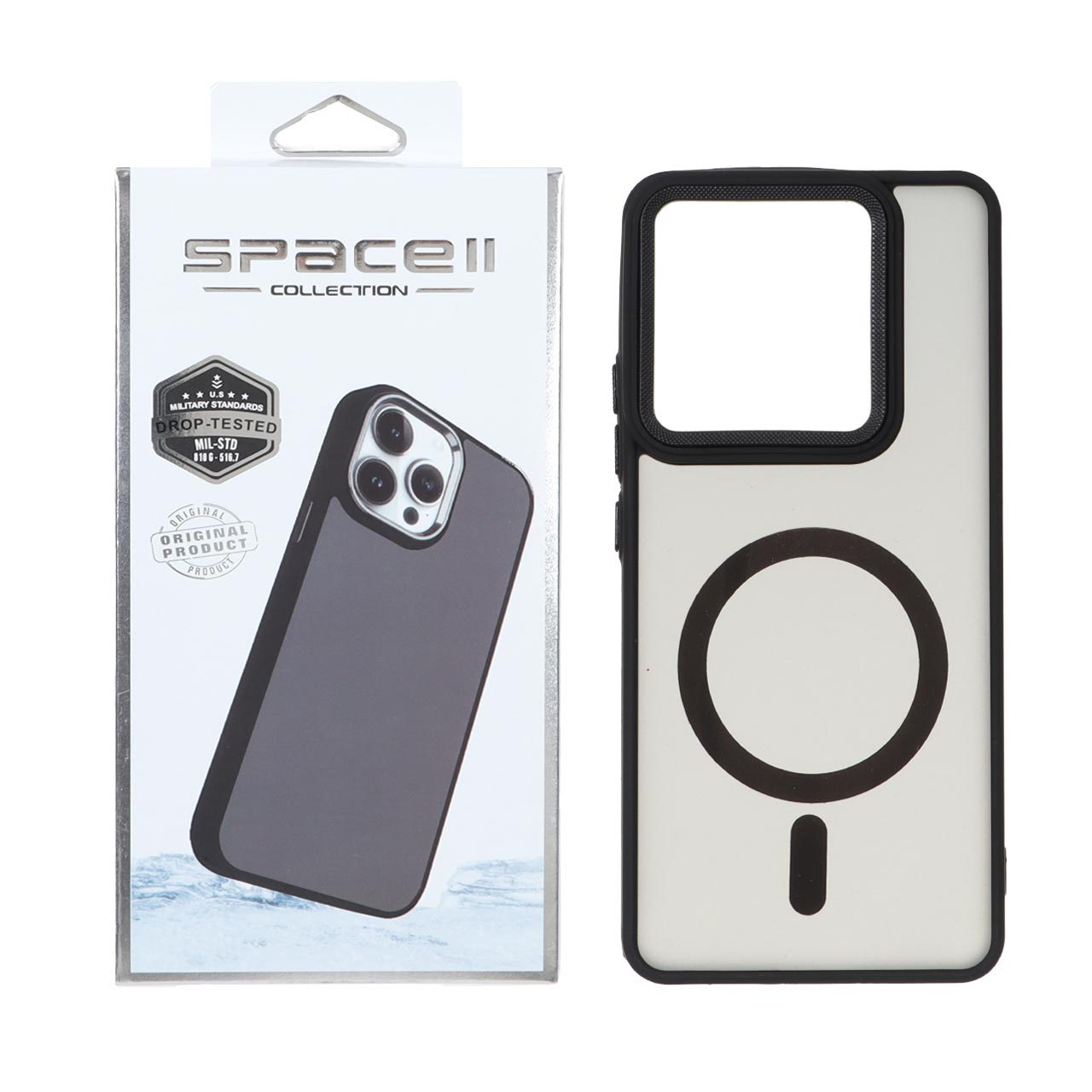 قاب Space مات لنز کربن طرح مگ سیف مناسب برای شیائومی ردمی نوت 14 4G