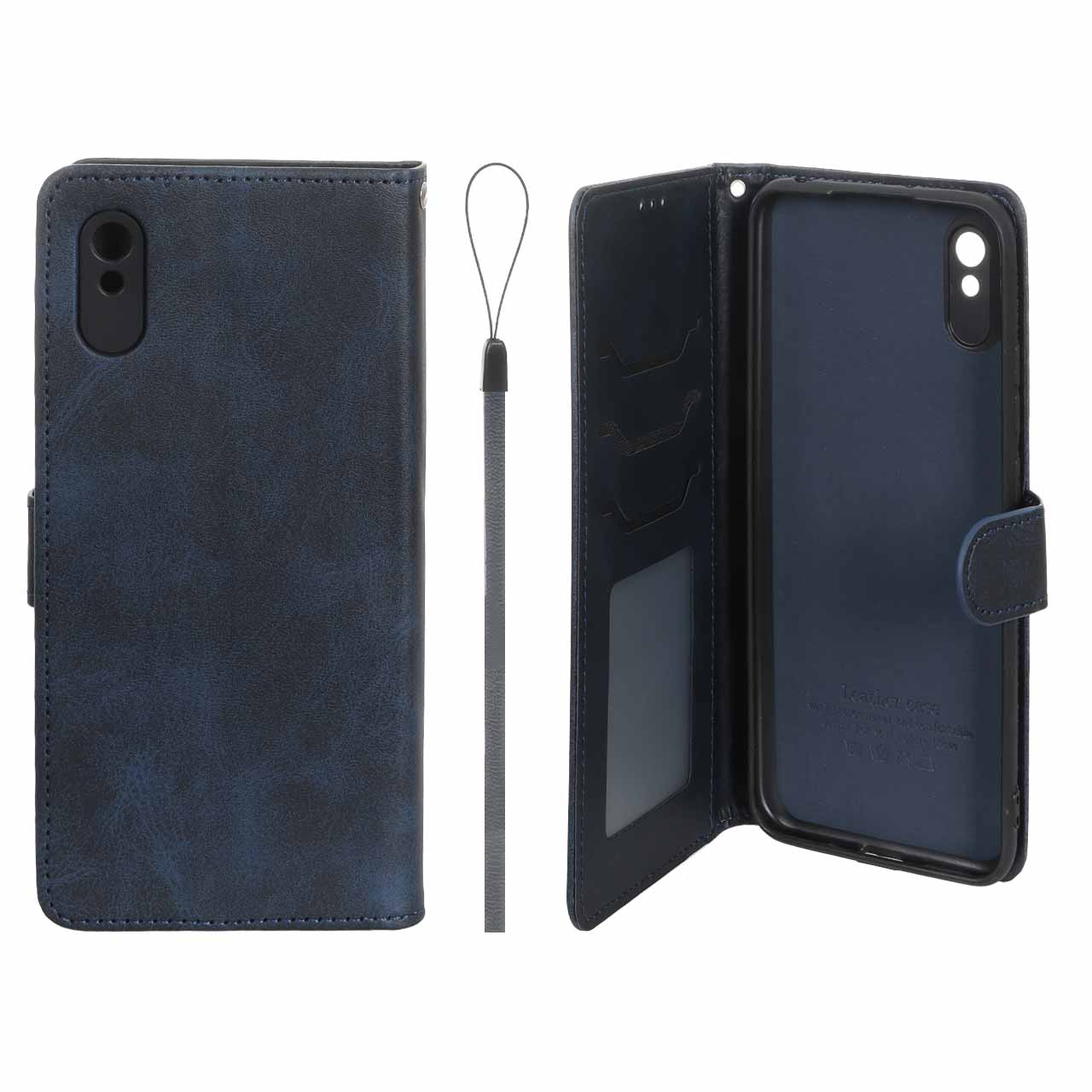 کیف موبایل مگنتی درجه یک داخل خز MNC Plus مدل Xiaomi Redmi 9A / Redmi 9A Sport / Redmi 9AT - سرمه ای