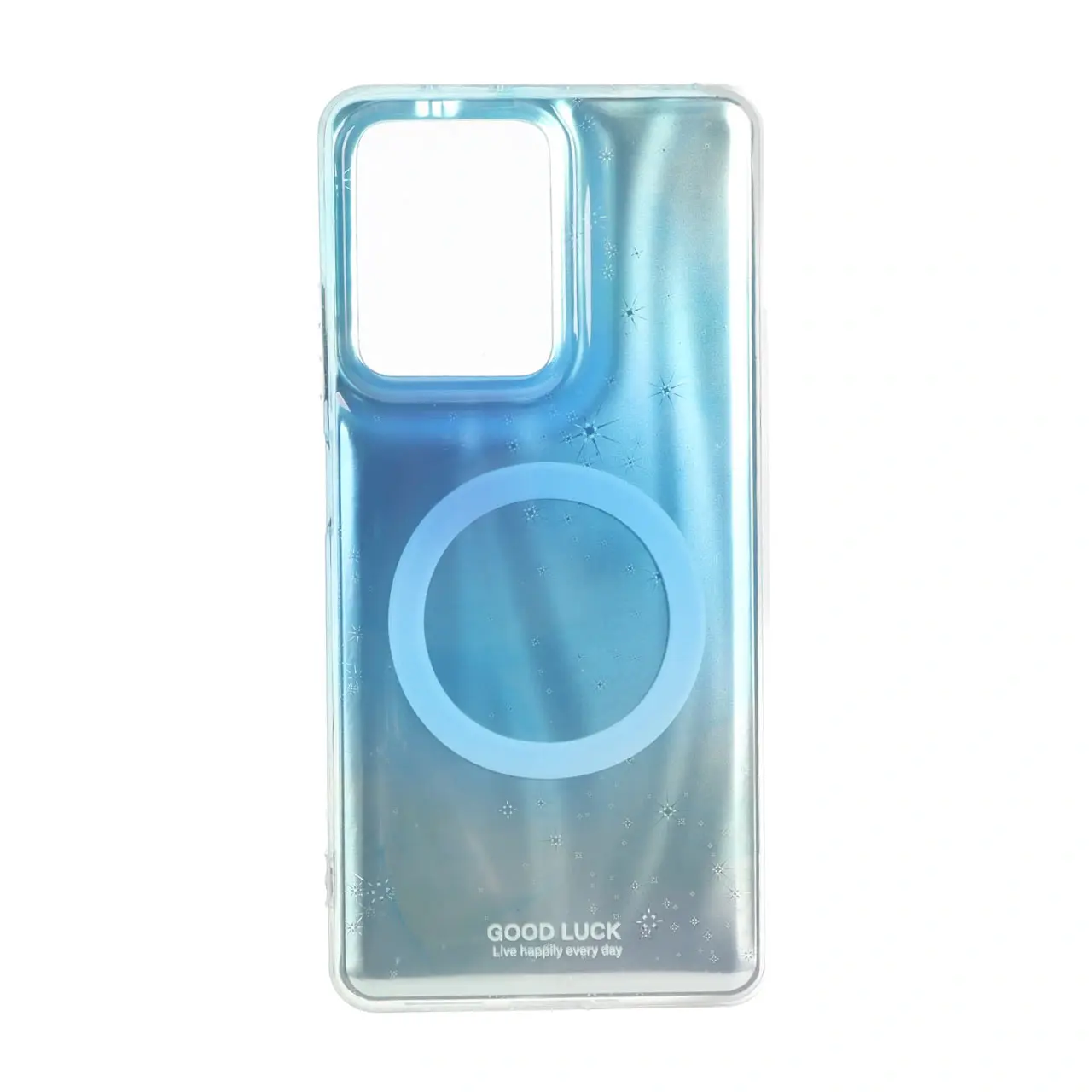 قاب Good Luck ستاره ای دور ژله ای طرح مگ سیف Xiaomi Redmi Note 12 Pro 5G / Xiaomi Poco X5 Pro 5G - سبزآبی
