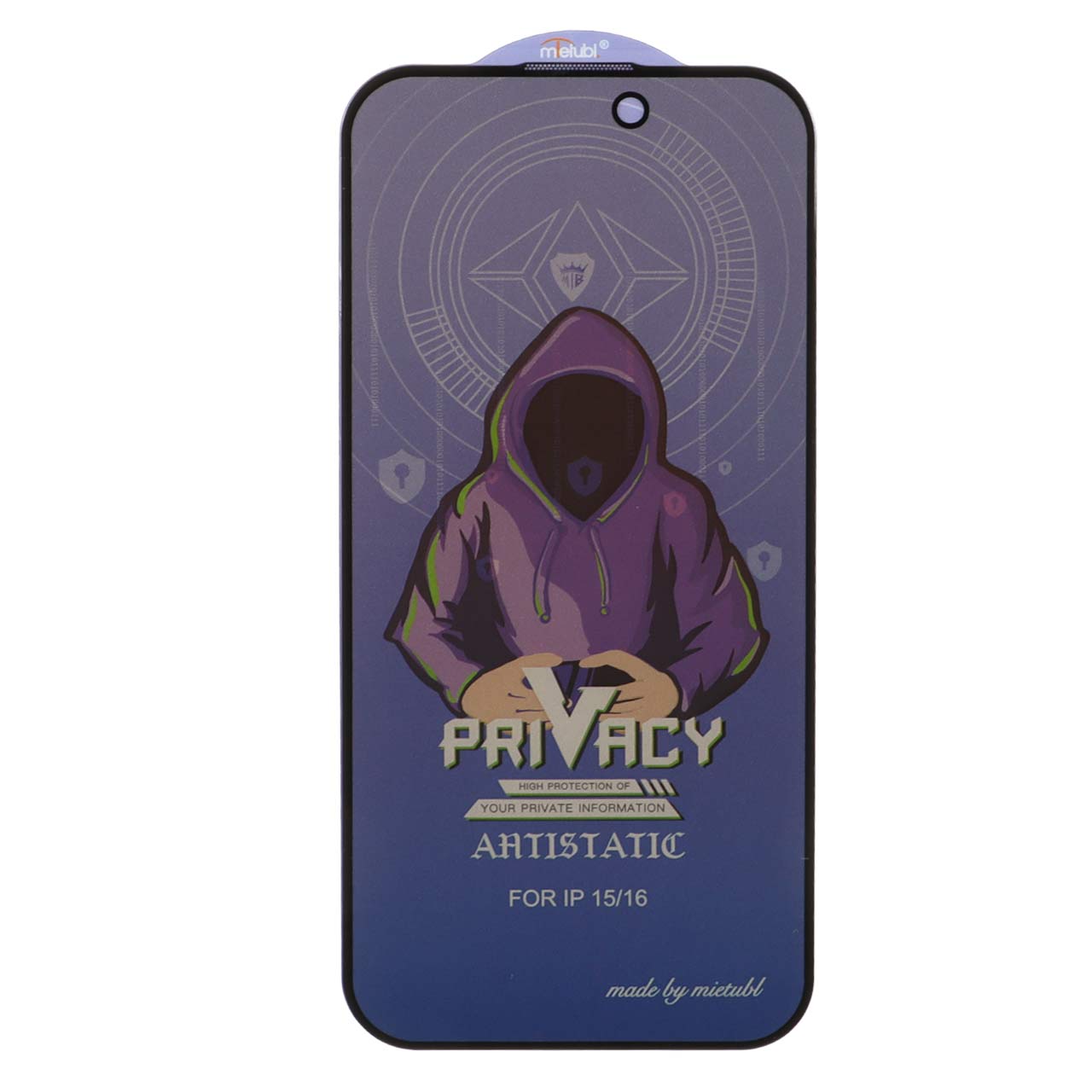 محافظ صفحه نمایش فول کاور حریم شخصی میتوبل مدل NTC Anti Static مناسب برای آیفون 16، آیفون 15 و آیفون 14 پرو