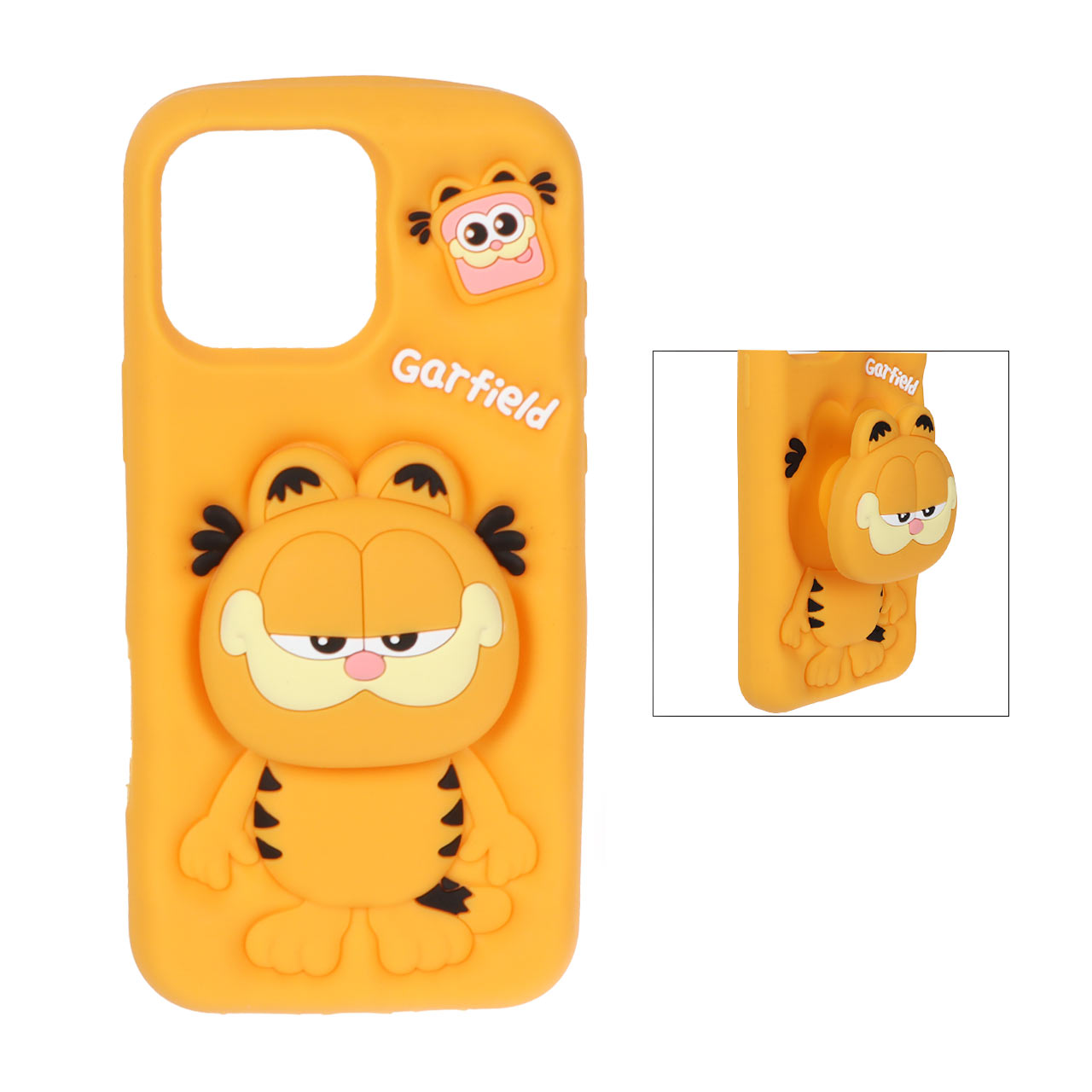 قاب سیلیکونی Garfield استندشو Apple iPhone 16 Pro Max - نارنجی