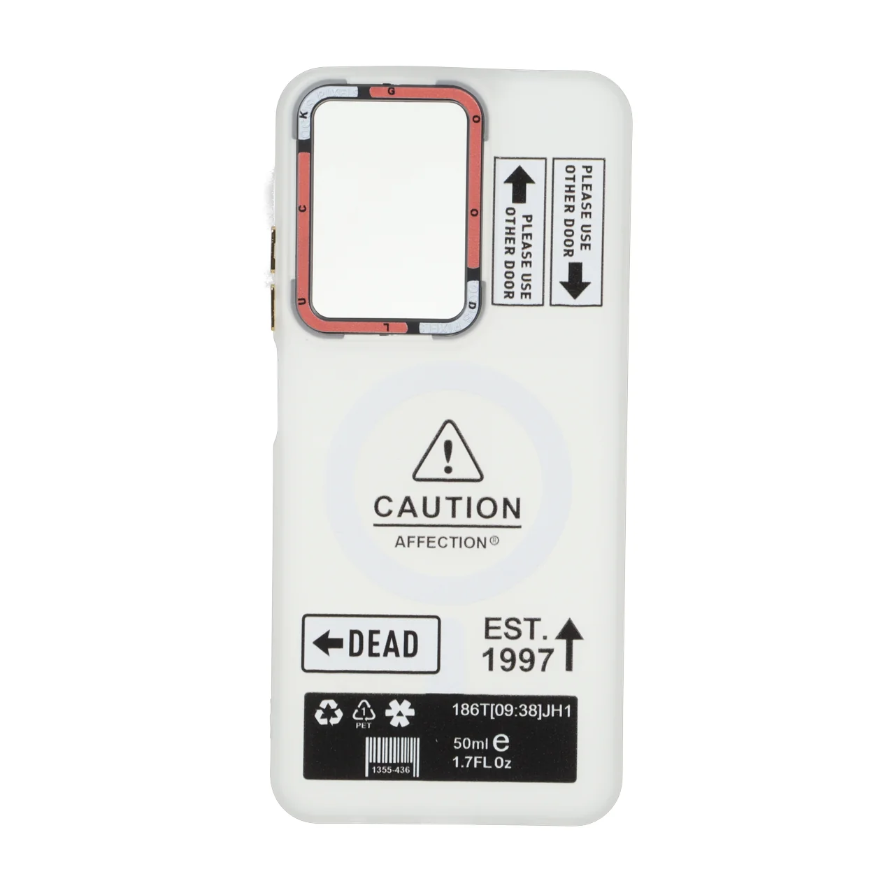قاب طرح Caution مات مگ سیف دکمه متال مناسب برای شیائومی ردمی A5 و پوکو C71