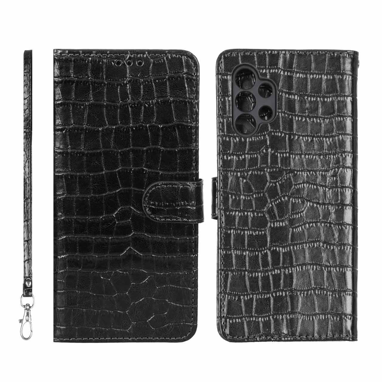 کیف چرمی مگنتی طرح کروکودیل MNC مناسب برای سامسونگ گلکسی A13 4G - مشکی