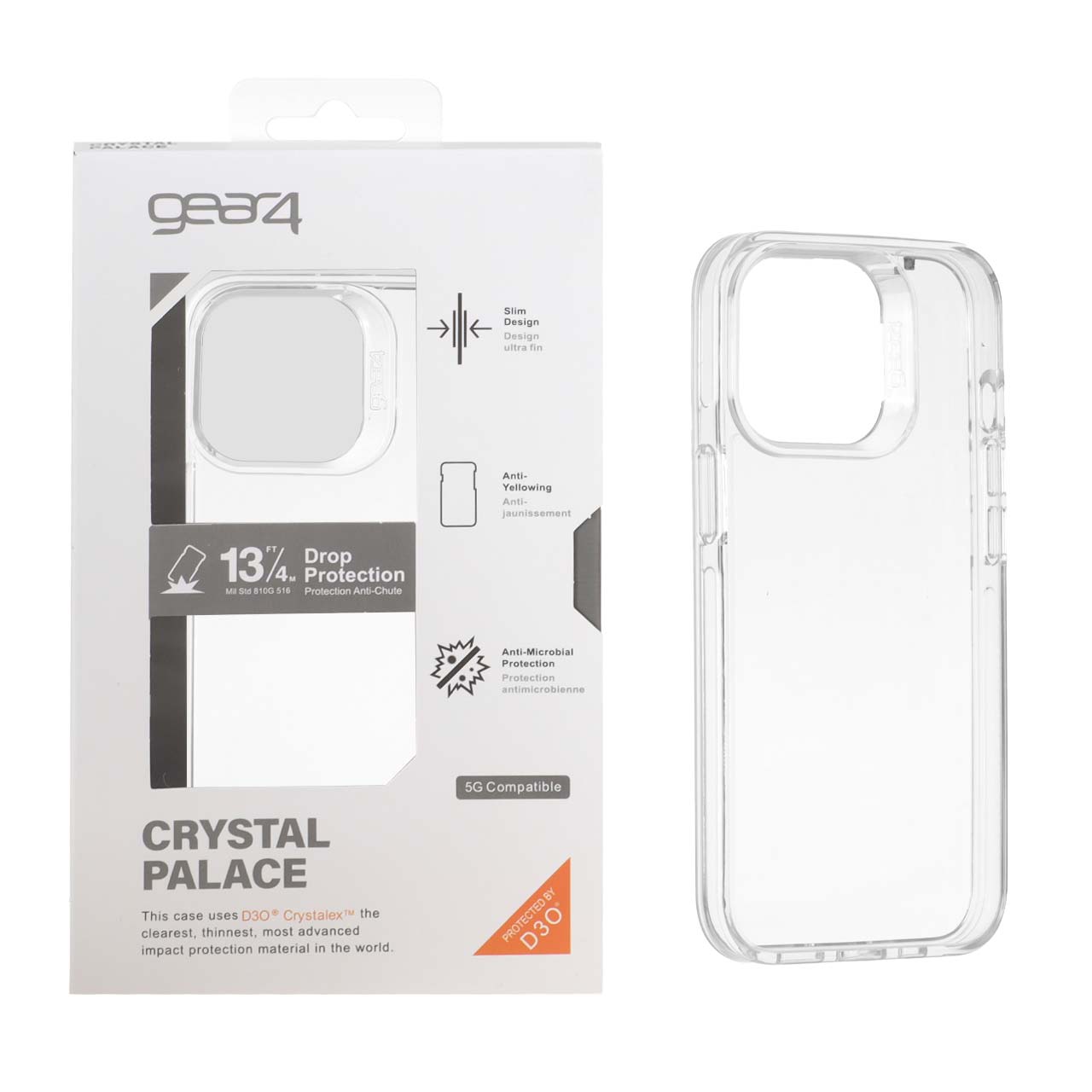 قاب شفاف Gear4 مدل Crystal Palace مناسب برای آیفون 13 پرو