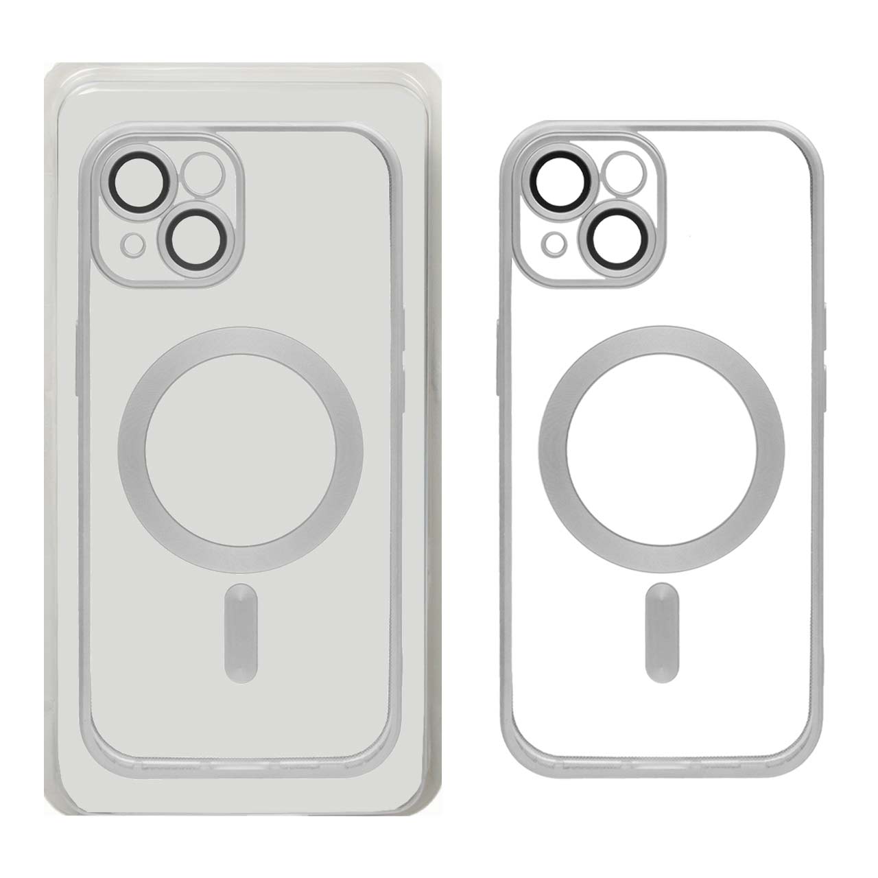 قاب اورجینال الکترواستاتیک Magsafe لنز گلس دار Apple iPhone 15 - نقره ای