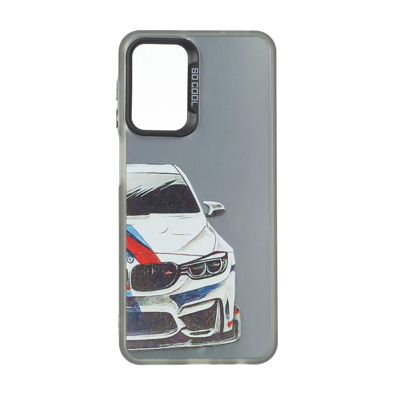 قاب SO COOL طرح ماشین اسپرت BMW M4 بلک لنز دکمه کروم مناسب برای سامسونگ گلکسی A23