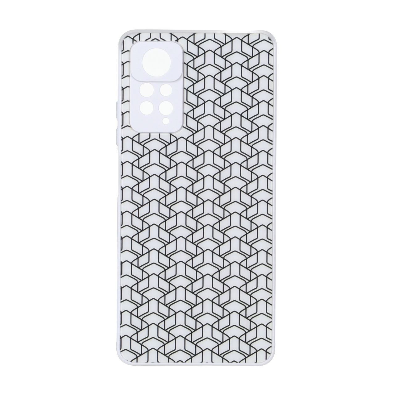 قاب طرح روبیک پشت براق محافظ لنزدار مناسب برای شیائومی ردمی نوت ۱۲ پرو 4G و ردمی نوت ۱۱ پرو سفید