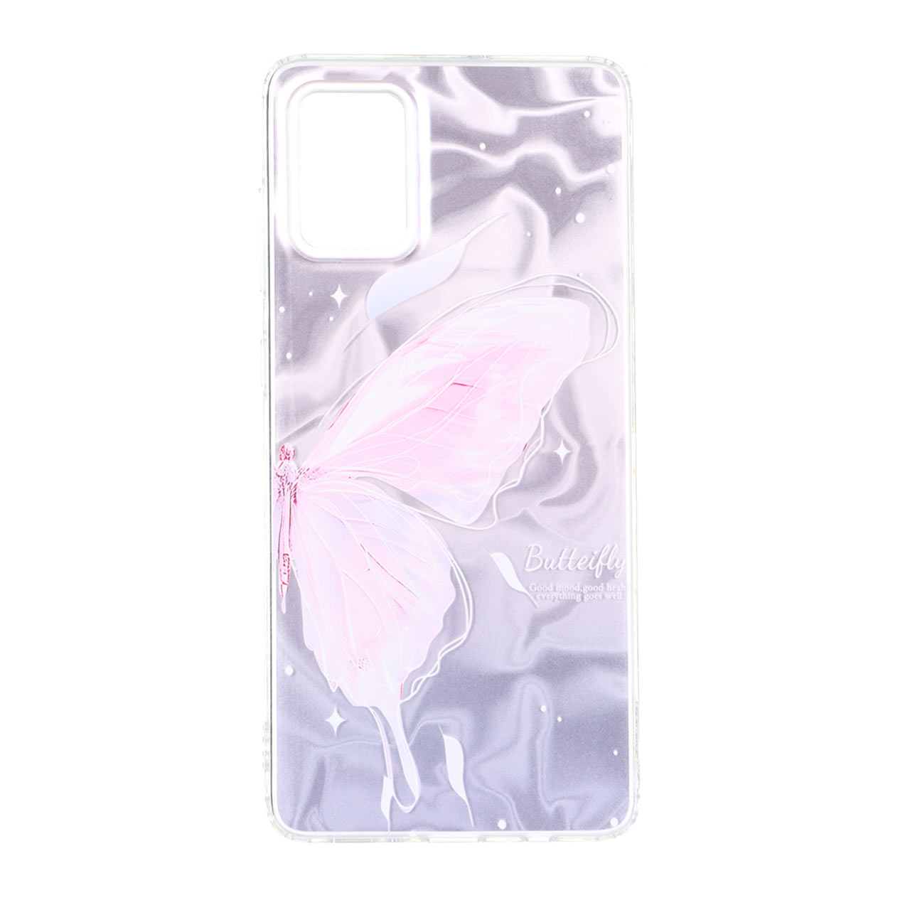 قاب طرح Silver Cloud پروانه دور ژله ای مناسب برای سامسونگ گلکسی A71