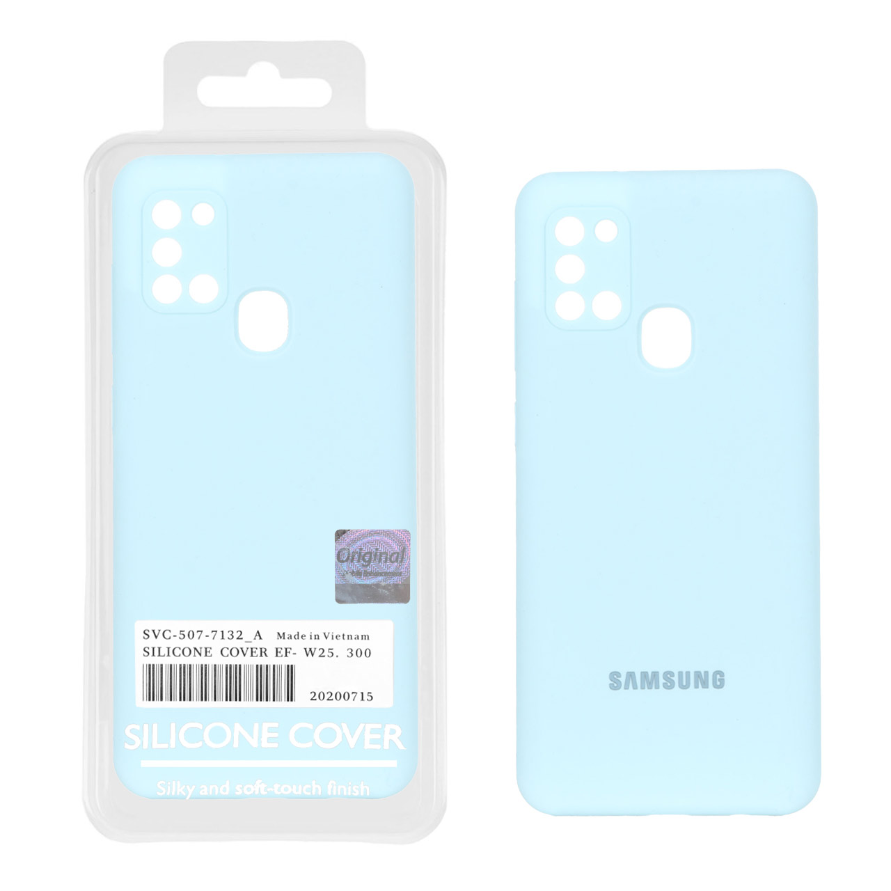 قاب سیلیکونی پاک کنی اورجینال Master Quality مدل Samsung Galaxy A21s - آبی آسمانی (پک دار)