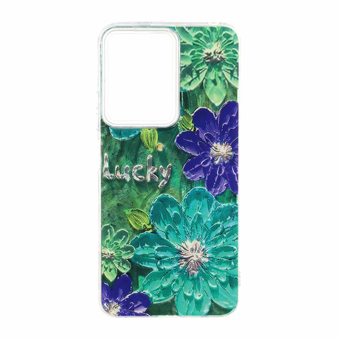 قاب طرح گل اطلسی Lucky دور شفاف مناسب برای شیائومی ردمی نوت 12 4G
