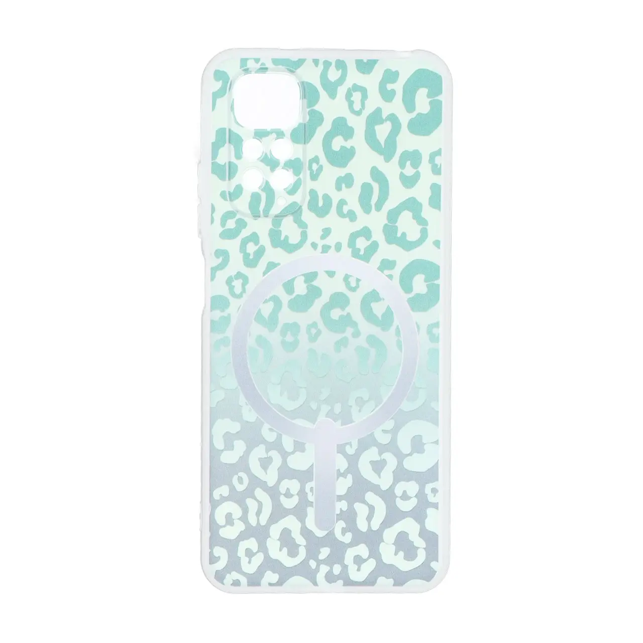 قاب ژله ای پلنگی طرح مگ سیف دور مات محافظ لنزدار Xiaomi Redmi Note 11 4G / Redmi Note 11S - سبز