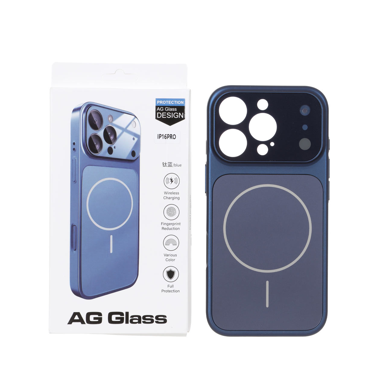 قاب اورجینال AG Glass محافظ لنز شیشه‌ای مگ‌سیف مناسب برای آیفون 16 پرو