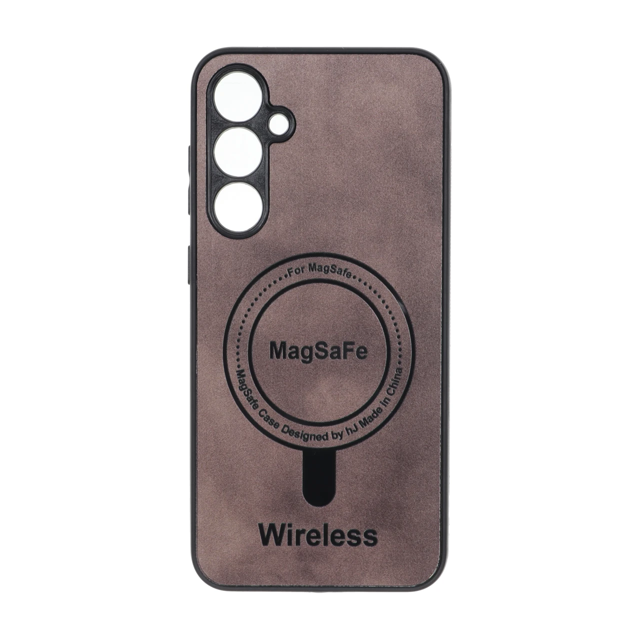 قاب Wireless طرح مگ سیف محافظ لنز برجسته قهوه‌ای مناسب برای سامسونگ گلکسی اس ۲۳ اف ای