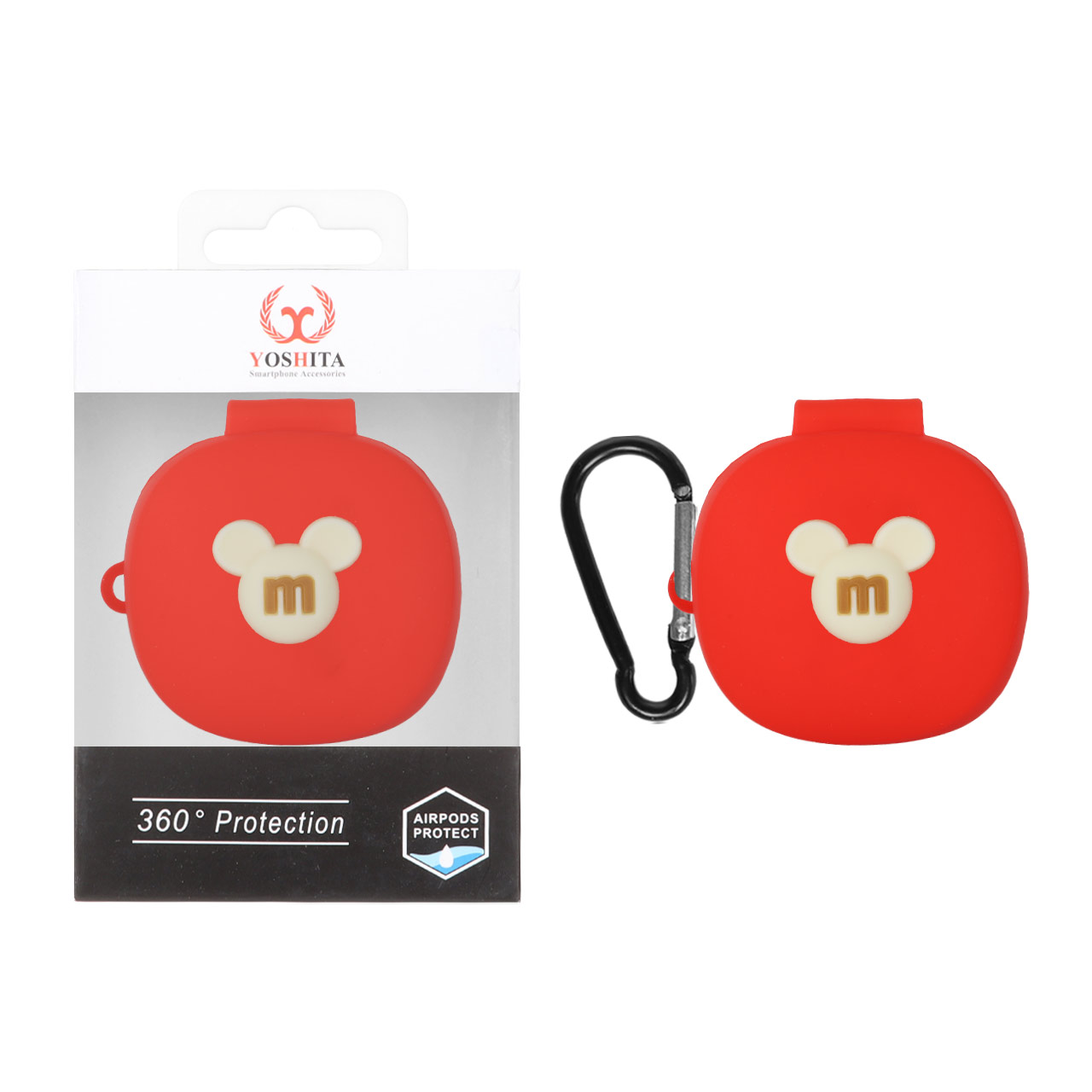 کاور ایرفون سیلیکونی Yoshita طرح عروسک برجسته Mickey مناسب برای QCY T13X