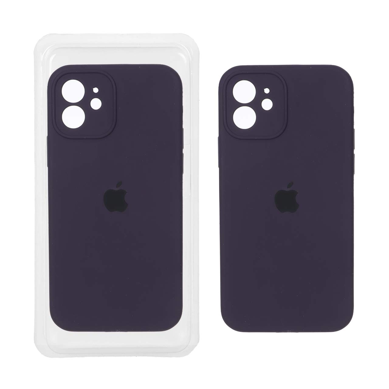قاب سیلیکونی پاک کنی اورجینال ++A مدل Apple iPhone 12 - بادمجانی (پک دار)