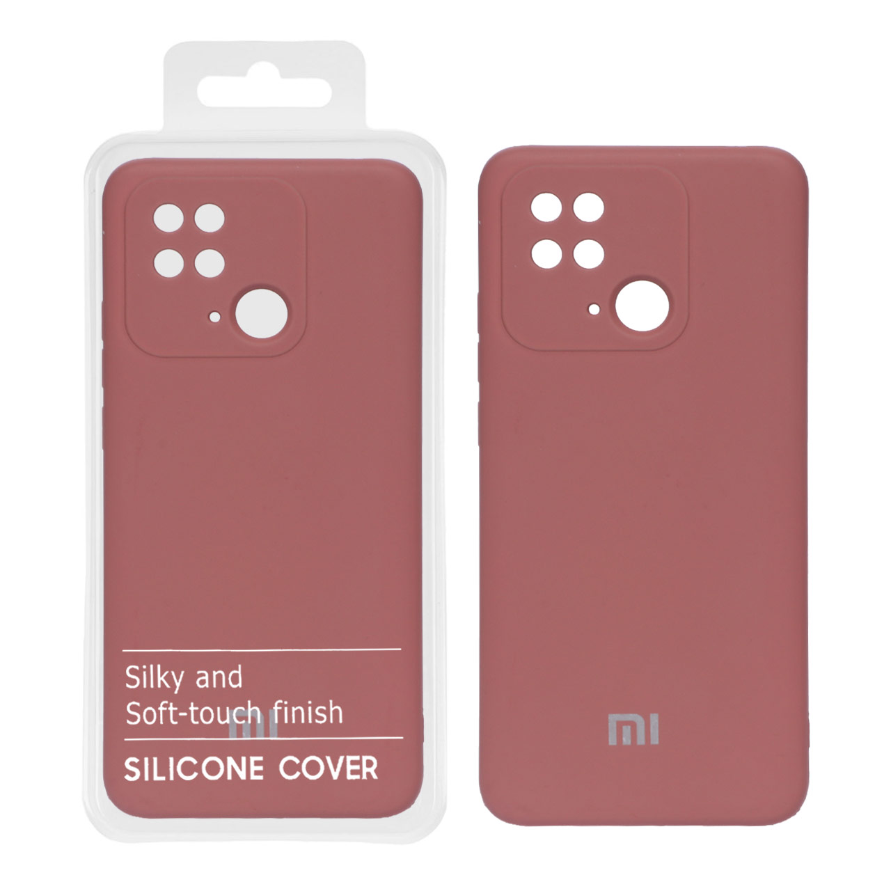 قاب نیو سیلیکون محافظ لنزدار RFF مدل Xiaomi Redmi 10C / Poco C40 - حنایی (پک دار)