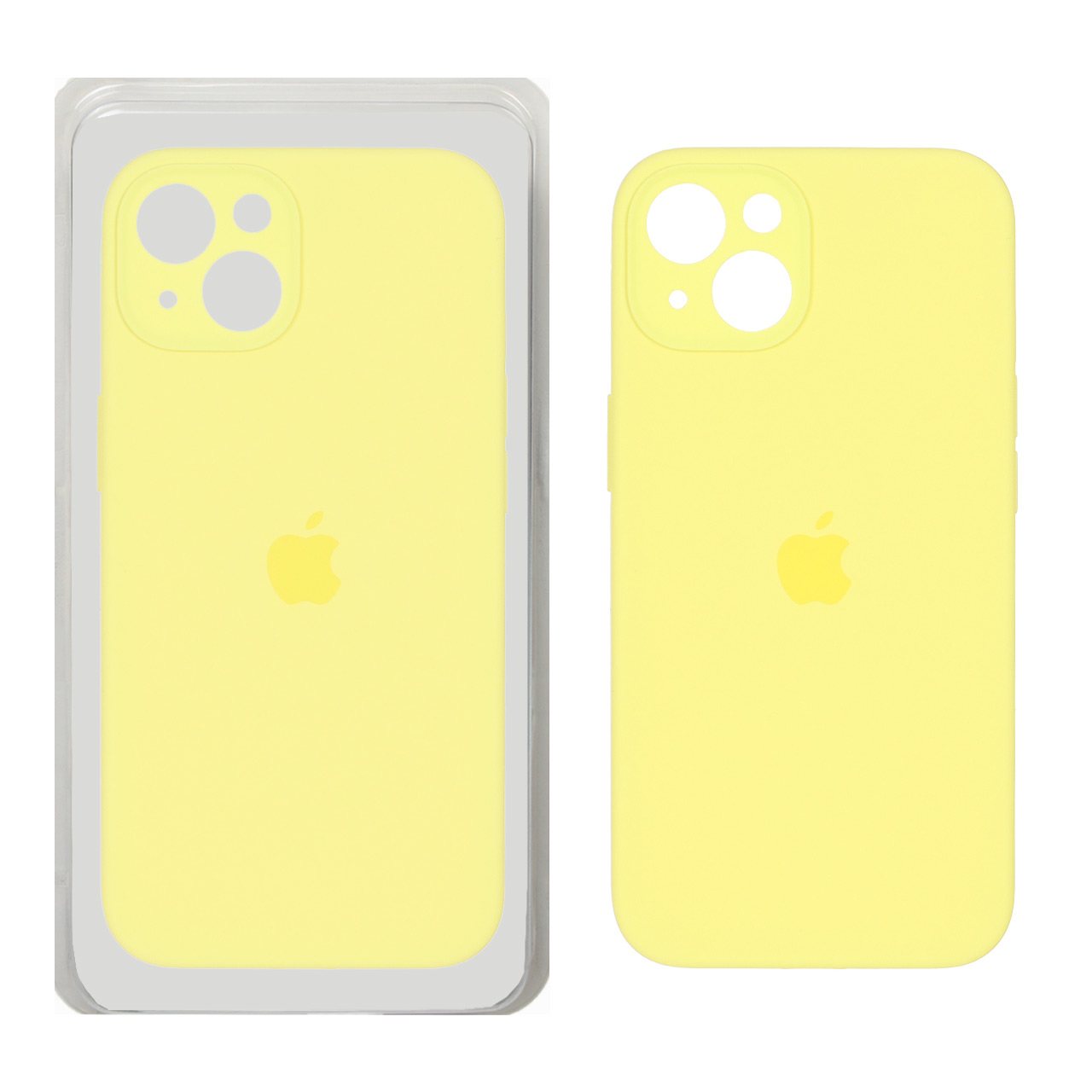 قاب سیلیکونی پاک کنی محافظ لنزدار اورجینال Apple iPhone 13 / iPhone 14 - لیمویی (پک اصلی)