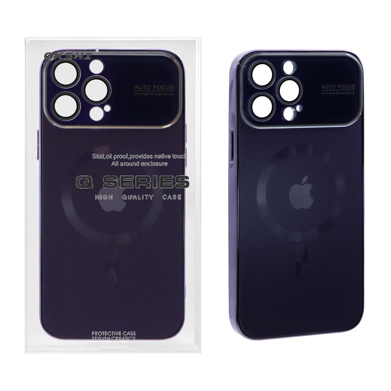 قاب اورجینال PVD Magsafe ضدخش Apple iPhone 14 Pro Max - بادمجانی (پک دار)